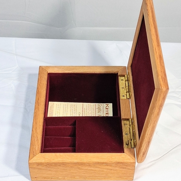 Kimberly Swan Tile Inlay Burgundy Lined "Over the Rainbow" Musical Jewelry Box - Picture 8 of 9